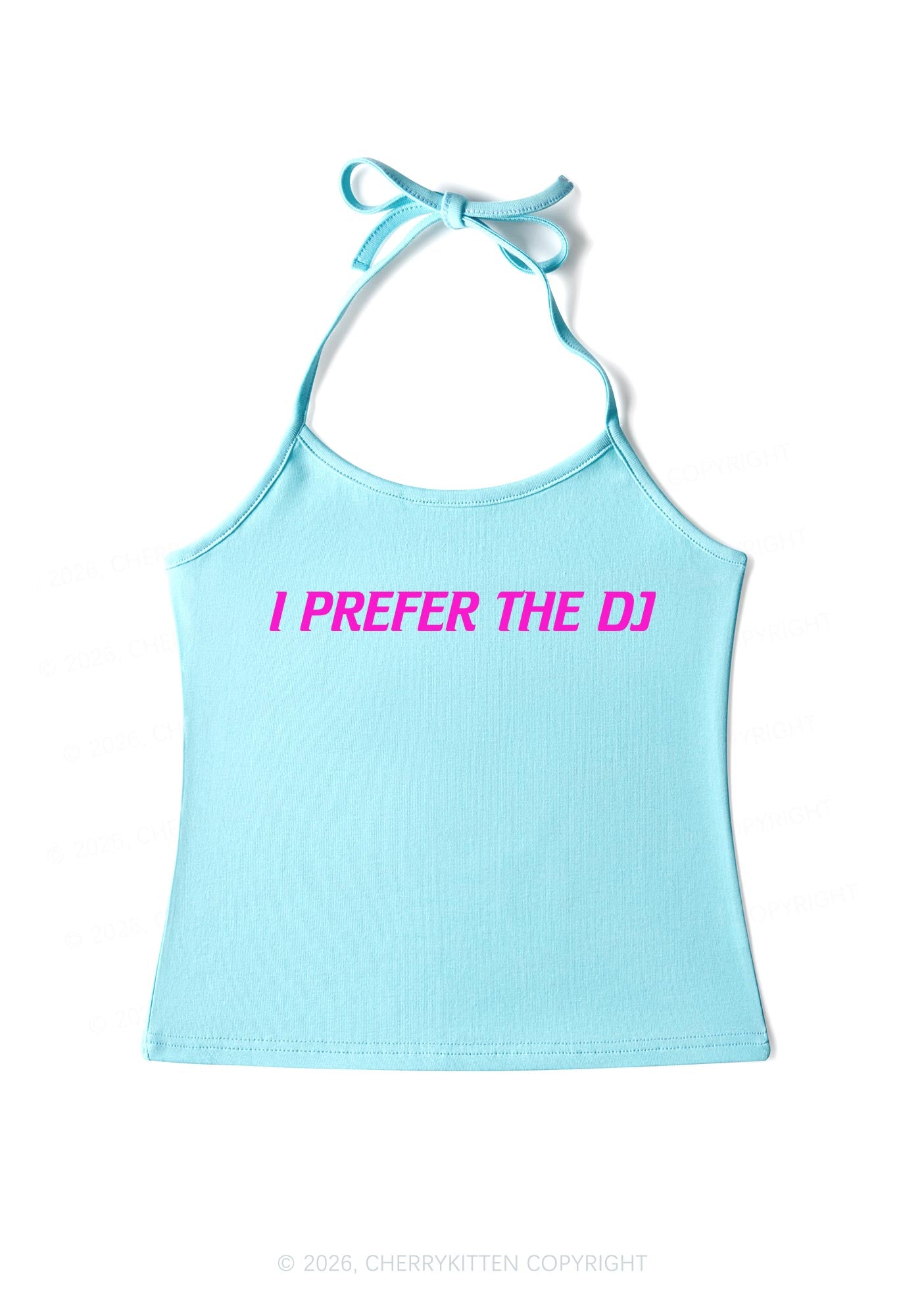 I Prefer The DJ Y2K Halter Neck Cami Cherrykitten