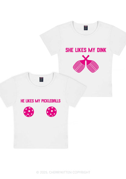 Pickleball Couple Y2K Valentine's Day Baby Tee Cherrykitten