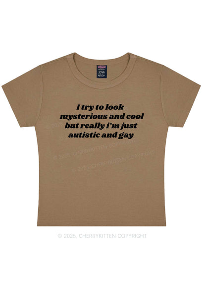 Im Just Autistic And Gay Pride Y2K Baby Tee Cherrykitten