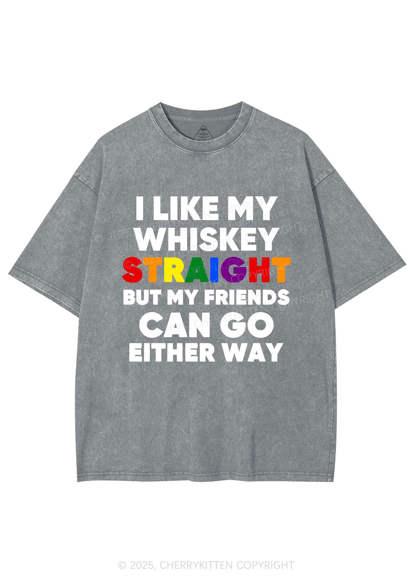 I Like Straight Pride Y2K Shirts Washed Tee Cherrykitten