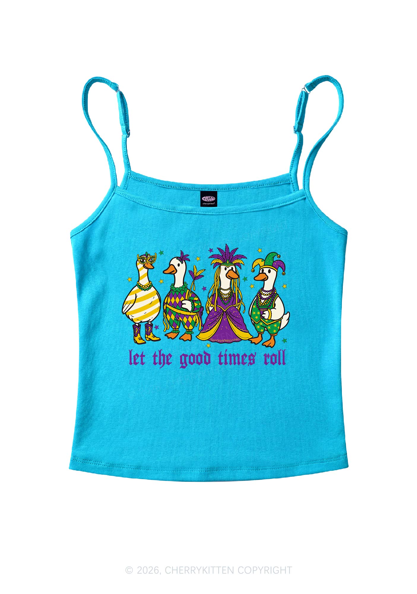 Let The Good Times Roll Y2K Spaghetti Strap Cami Cherrykitten