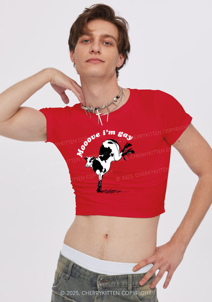 Mooove Im Gay Y2K Baby Tee Cherrykitten