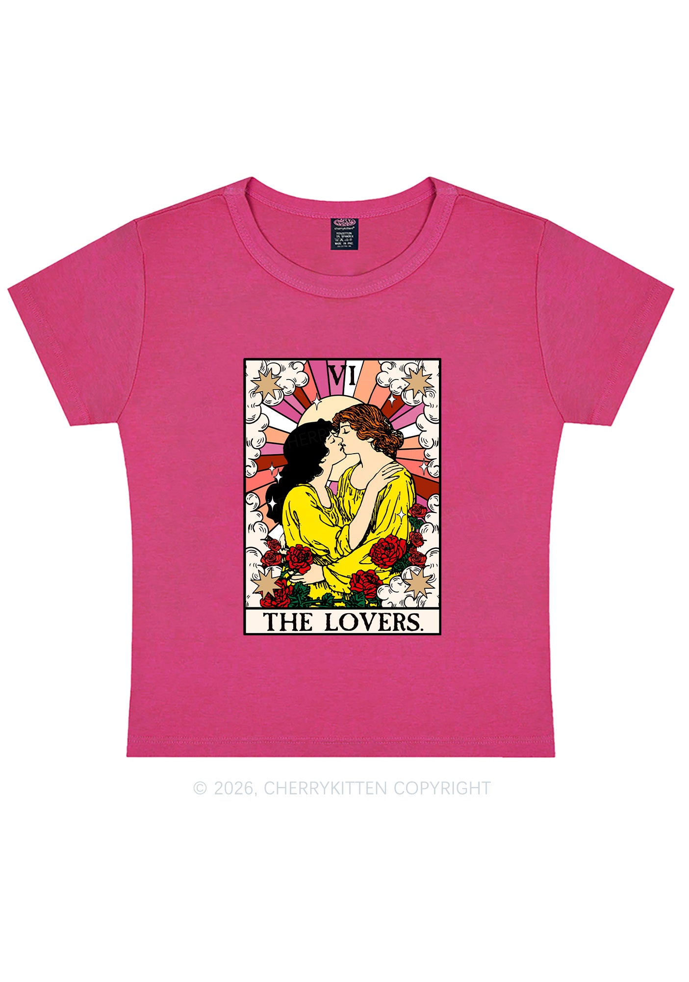 Kissing Lesbians Pride Y2K Baby Tee Cherrykitten