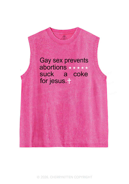 Suck A Coke For Jesus Pride Y2K Washed Muscle Tank Cherrykitten