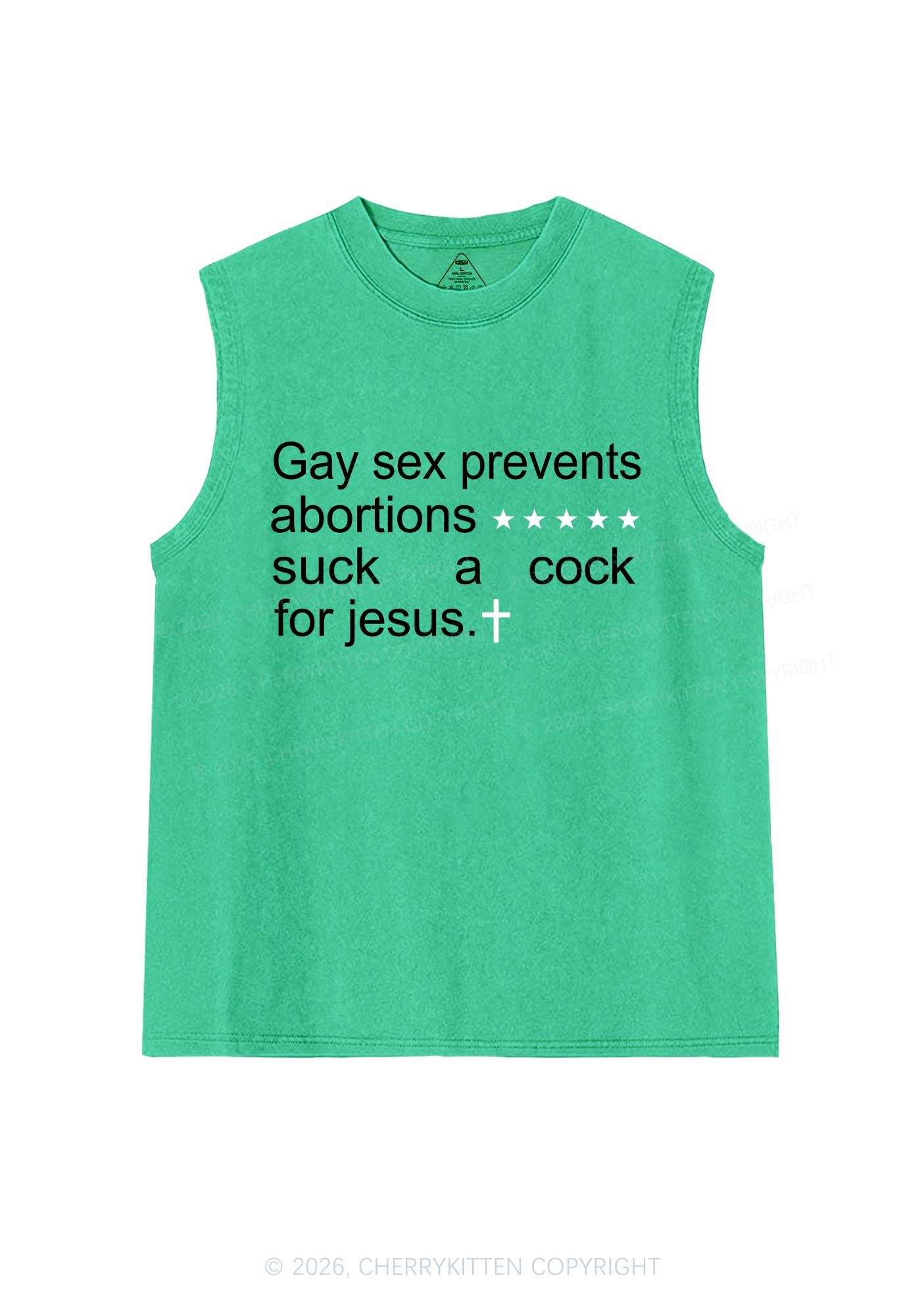 Suck A Cola For Jesus Pride Y2K Washed Muscle Tank Cherrykitten