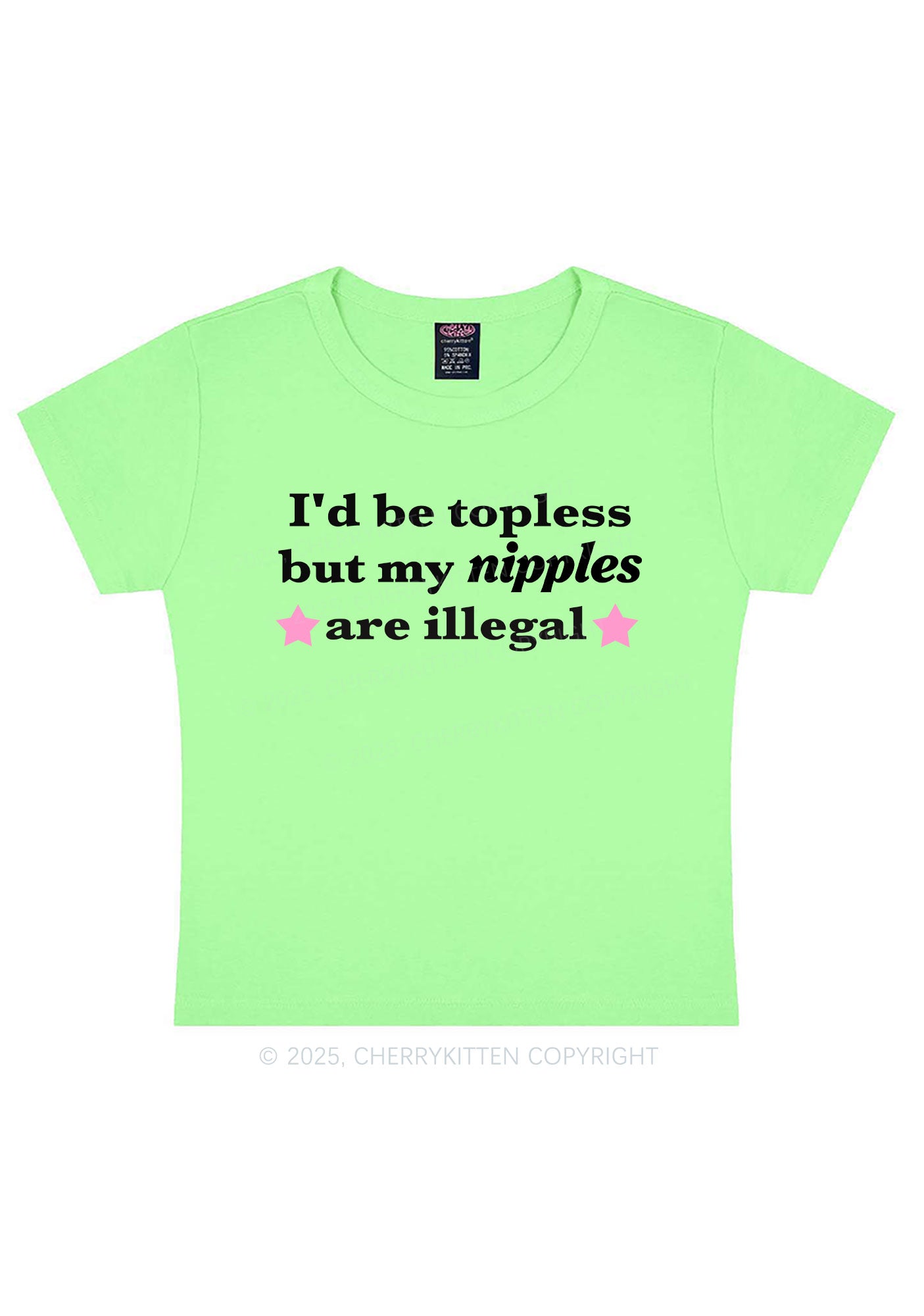 Nixxles Are Illegal Y2K Baby Tee Cherrykitten
