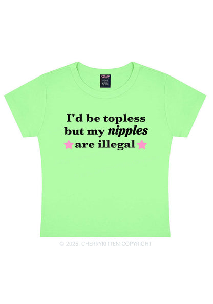 Nixxles Are Illegal Y2K Baby Tee Cherrykitten