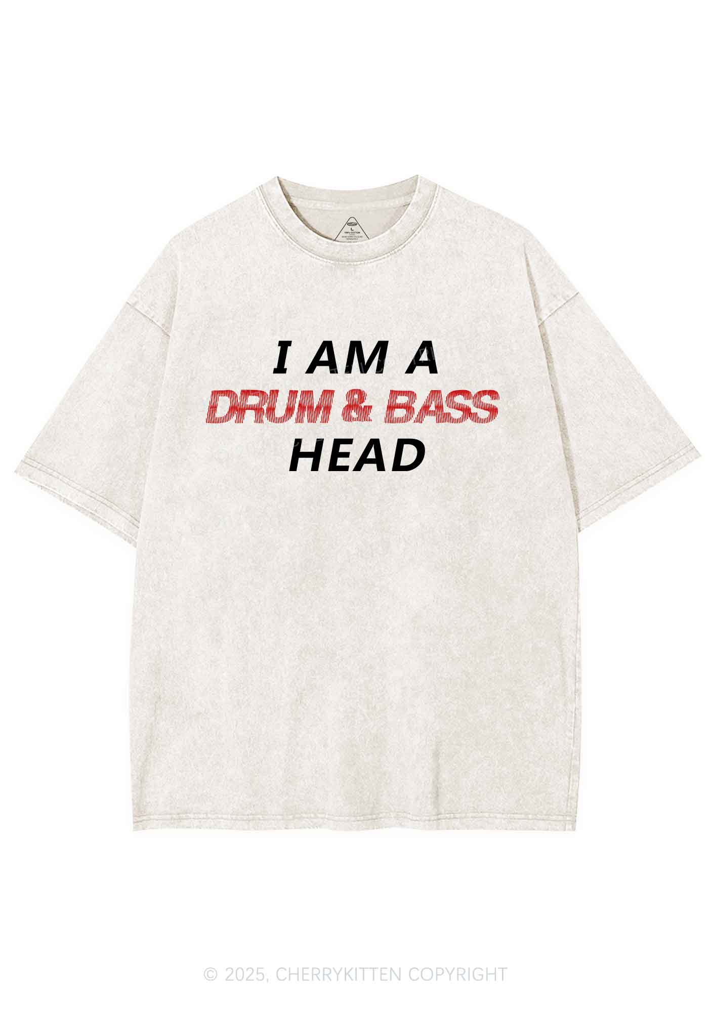 Drum Bass Head Y2K Shirts Washed Tee Cherrykitten