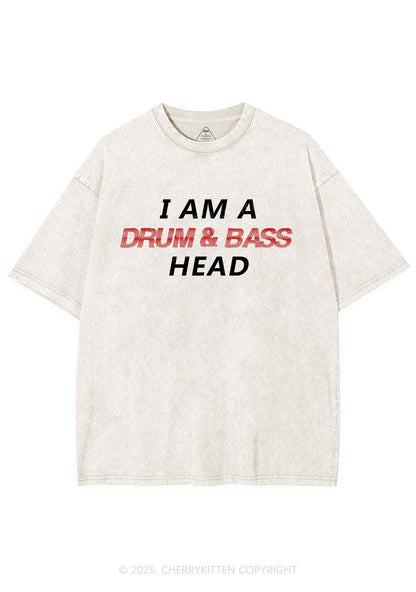 Drum Bass Head Y2K Shirts Washed Tee Cherrykitten