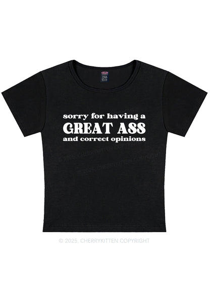 Sorry For Having Great Axx Y2K Baby Tee Cherrykitten