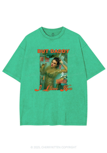 But Daddy Love TS Y2K Shirts Washed Tee Cherrykitten