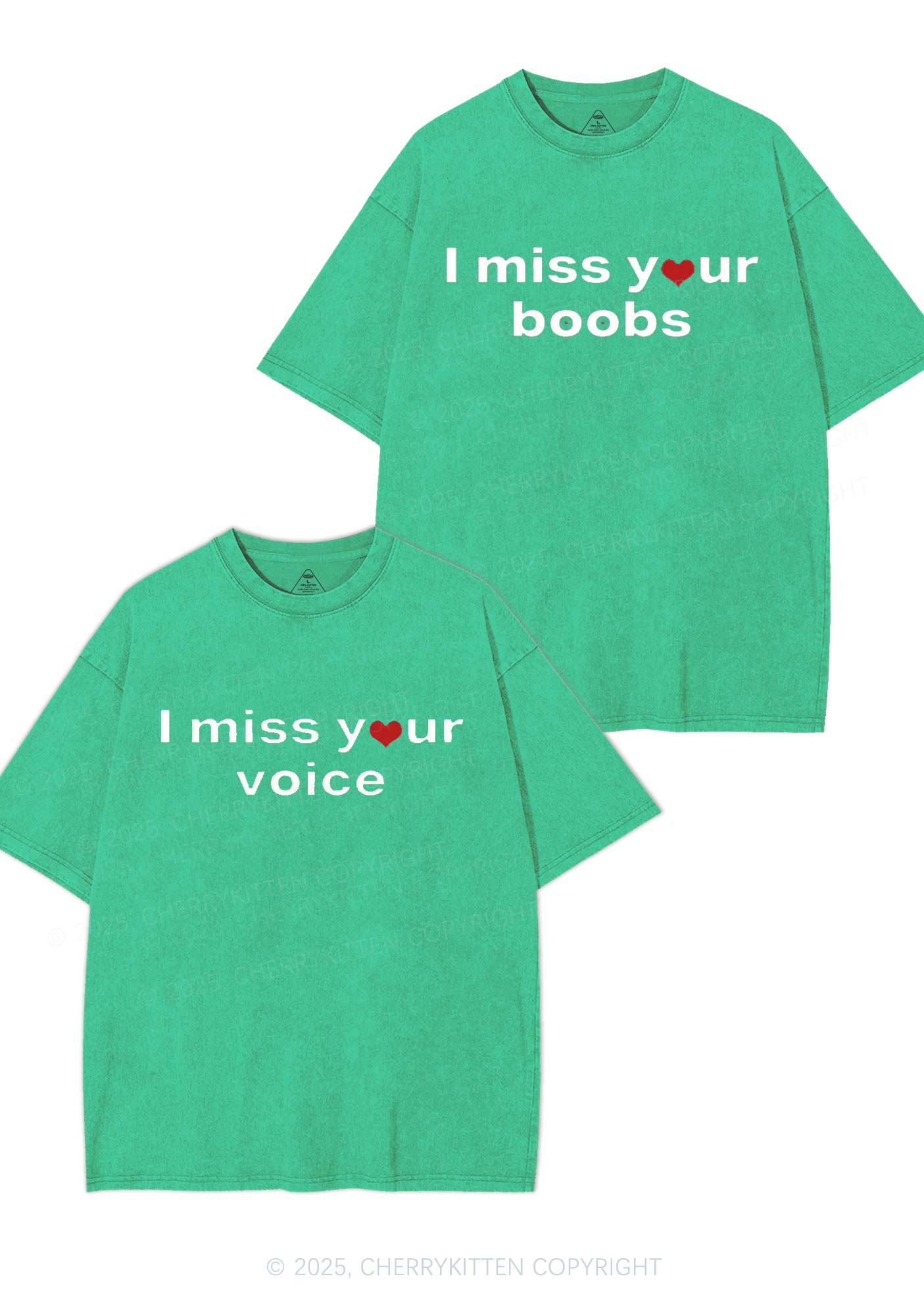 Miss Your Voice Bxxbs Y2K Valentine's Day Washed Tee Cherrykitten