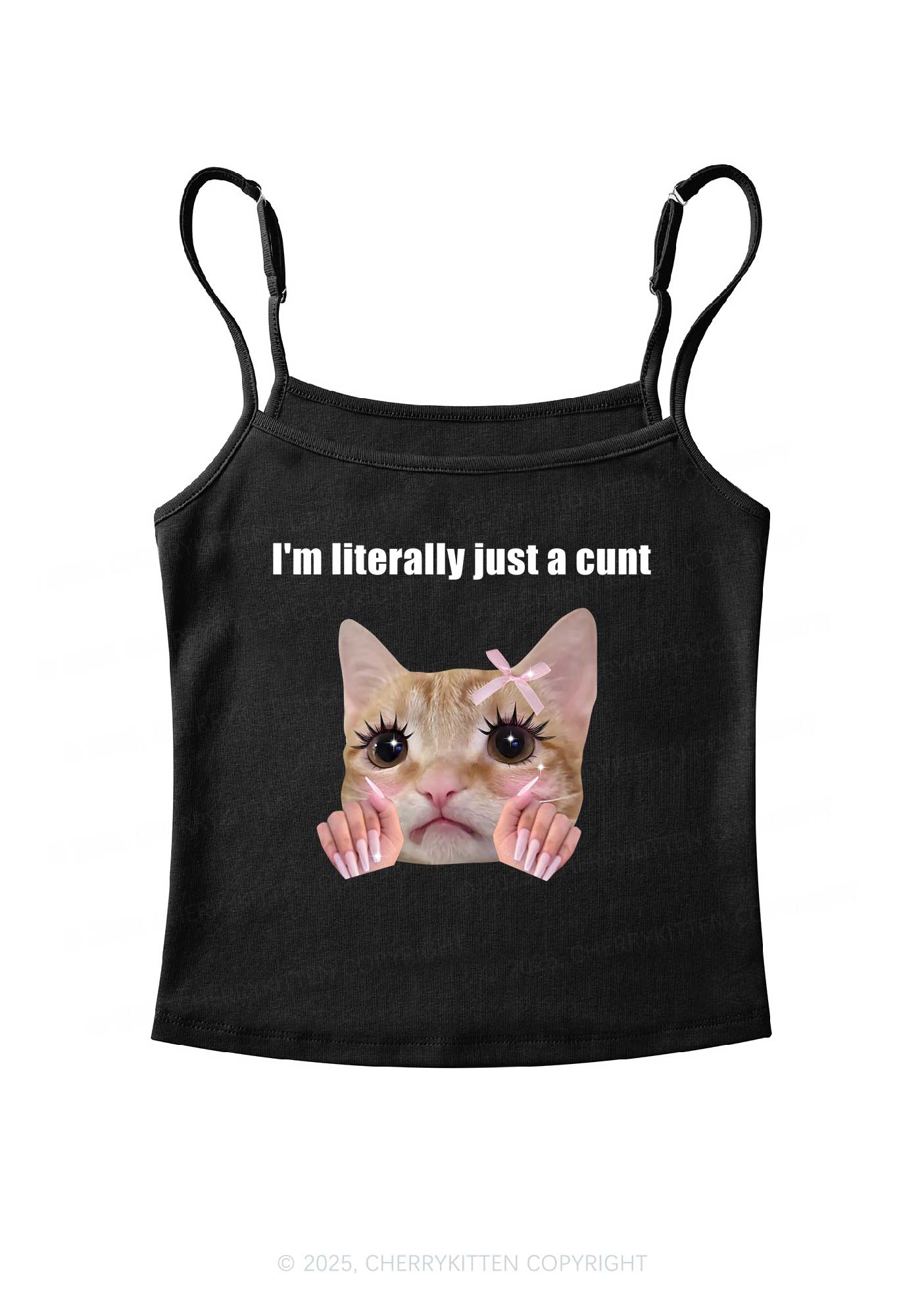 Im Literally Cxxt Y2K Spaghetti Strap Cami Cherrykitten
