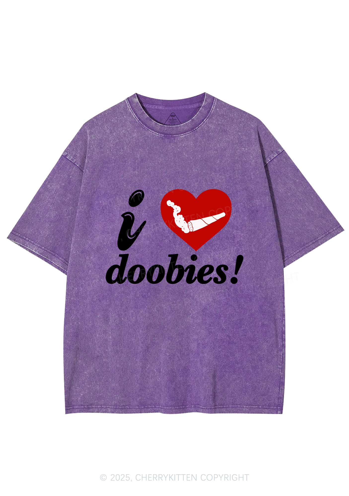 I Love Doobies Y2K Shirts Washed Tee Cherrykitten