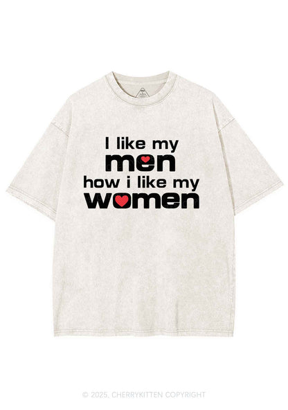 I Like My Men Pride Y2K Shirts Washed Tee Cherrykitten