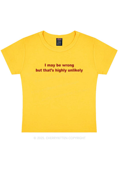 Highly Unlikely Y2K Baby Tee Cherrykitten