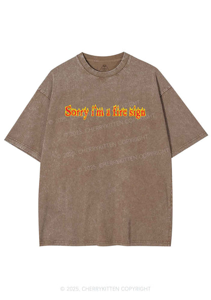 Fire Sign Y2K Washed Tee Cherrykitten
