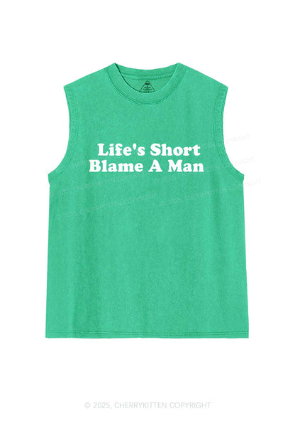 Blame A Man Y2K Washed Muscle Tank Cherrykitten