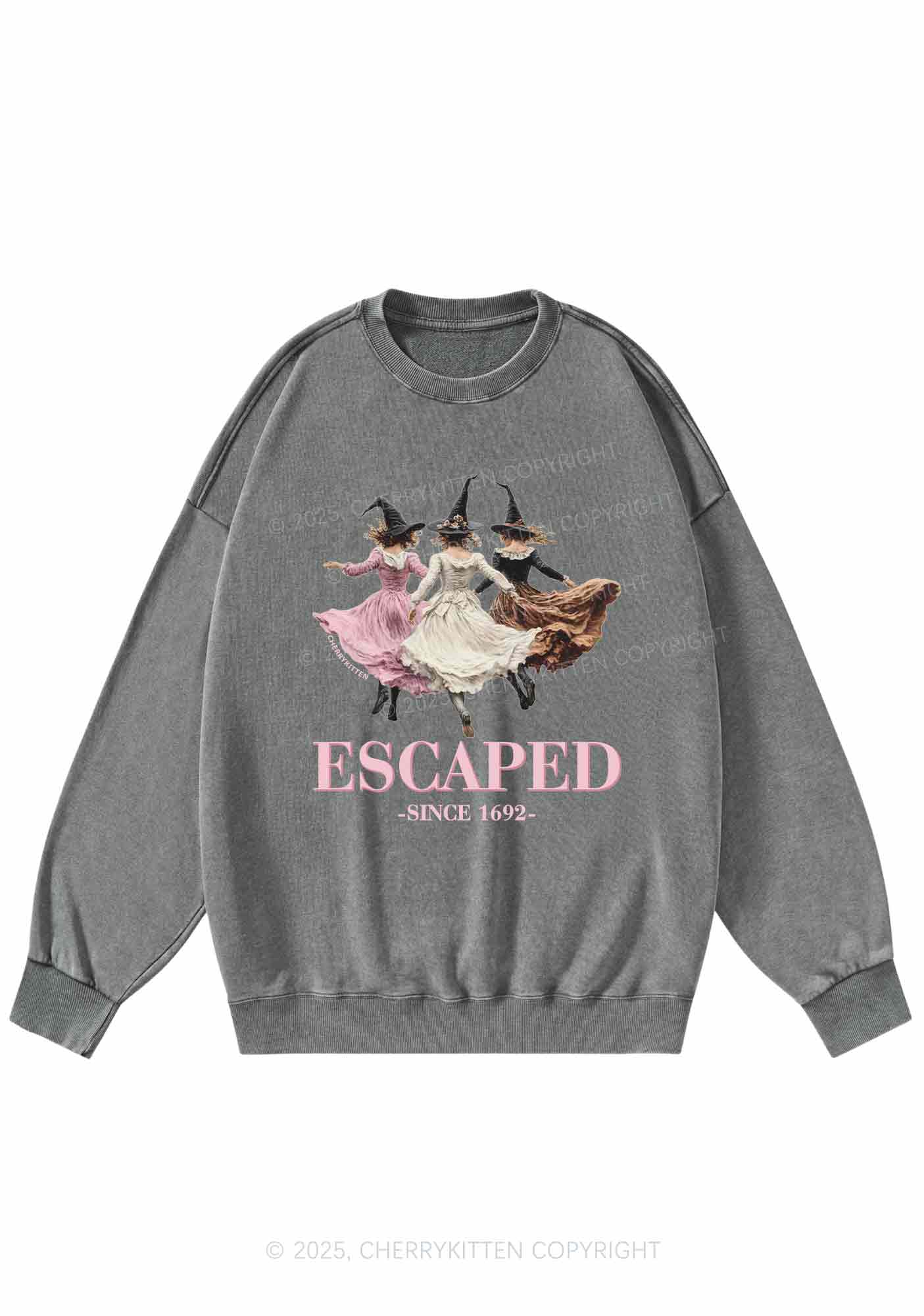 Halloween Escaped Skirts Witches Y2K Washed Sweatshirts Cherrykitten