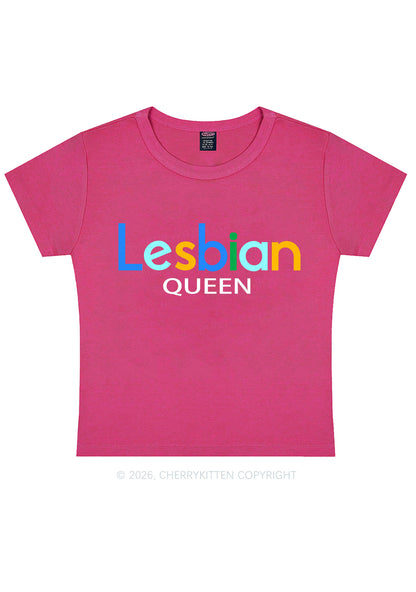 Lesbian Queen Pride Y2K Baby Tee Cherrykitten
