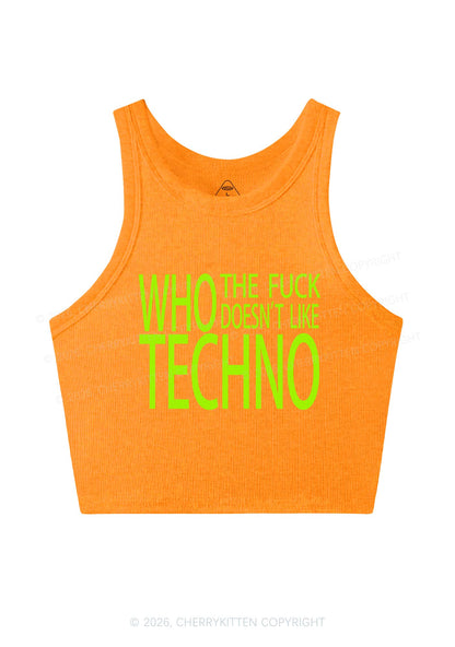 Who Doesnt Like Techno Y2K Crop Tank Top Cherrykitten