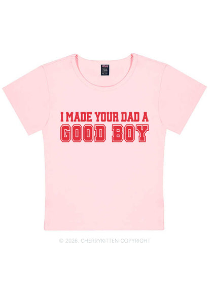 Made Your Dad A Good Boy Y2K Baby Tee Cherrykitten