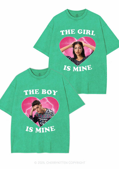 Custom Boy Girl Is Mine Y2K Valentine's Day Washed Tee Cherrykitten