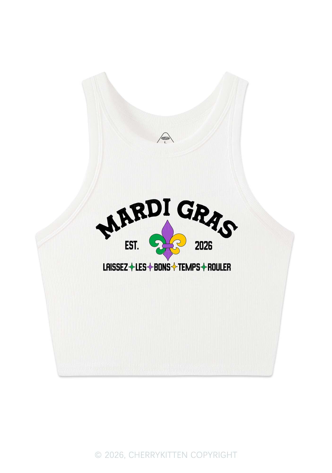 Mardi Gras Laissez Les Bons Temps Rouler Y2K Crop Tank Top Cherrykitten