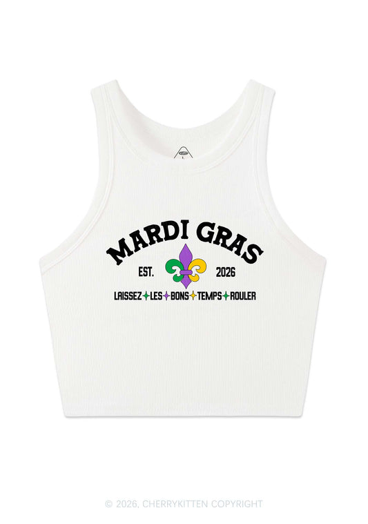 Mardi Gras Laissez Les Bons Temps Rouler Y2K Crop Tank Top Cherrykitten