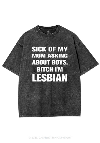 Bxxch Im Lesbian Pride Y2K Shirts Washed Tee Cherrykitten