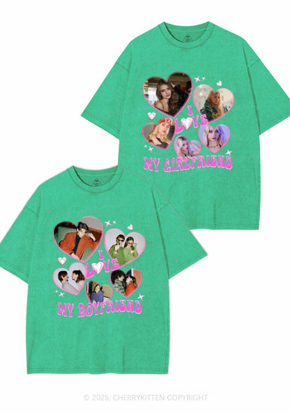 Custom My BF GF Photos Y2K Valentine's Day Washed Tee Cherrykitten