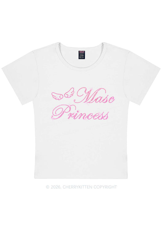 Rhinestone Masc Princess Pride Y2K Baby Tee Cherrykitten