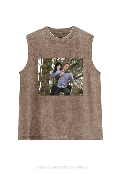 Custom Face Y2K Washed Muscle Tank Cherrykitten