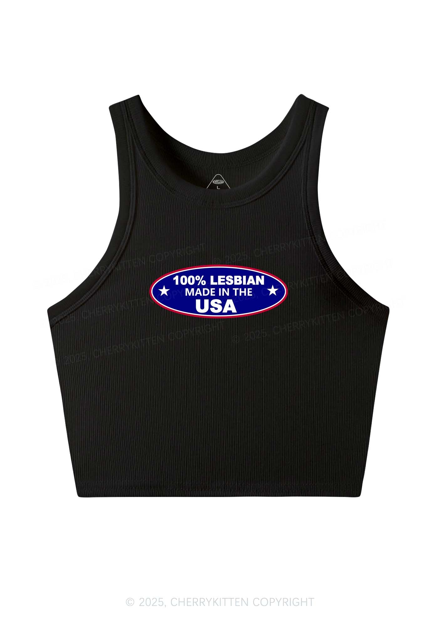 Lesbian Made In USA Y2K Crop Tank Top Cherrykitten