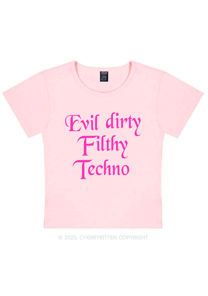 Evil Dirty Filthy Techno Y2K Baby Tee Cherrykitten