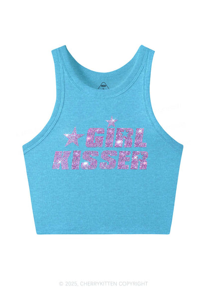Rhinestone Girl kisser Pride Y2K Crop Tank Top Cherrykitten