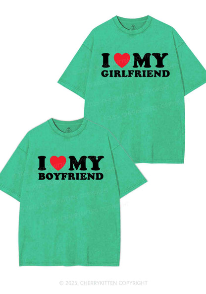 I Love GF BF Y2K Valentine's Day Washed Tee Cherrykitten