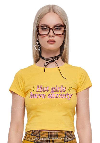 Hot Girls Anxiety Y2K Baby Tee Cherrykitten