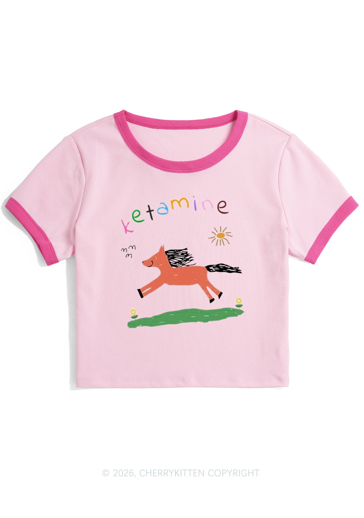 Orange Pony Y2K Ringer Tee Cherrykitten