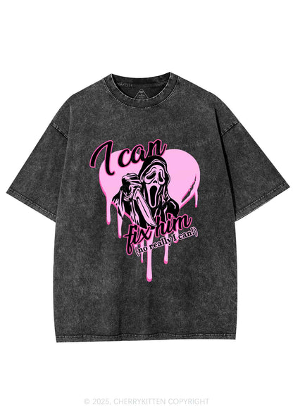 Halloween Ghost Fix Him Y2K Washed Tee Cherrykitten