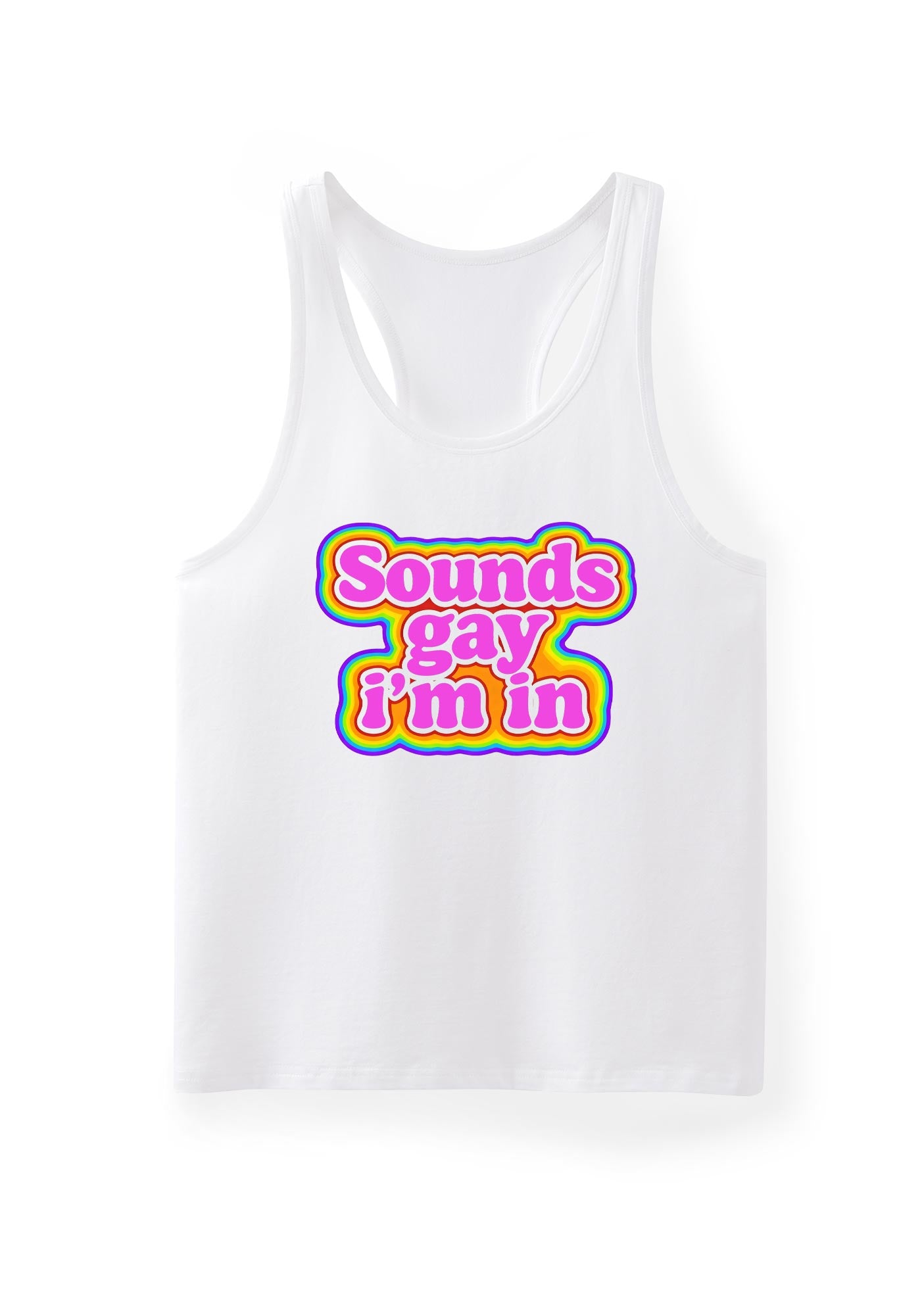 Sounds Gay Im In Pride Y2K Men Racerback Tank Top Cherrykitten