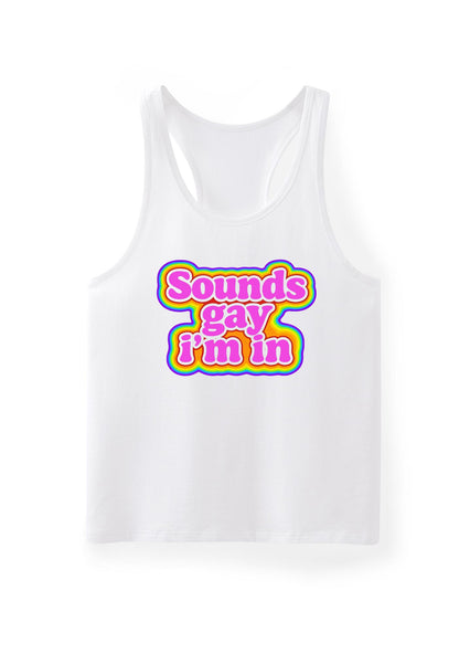 Sounds Gay Im In Pride Y2K Men Racerback Tank Top Cherrykitten
