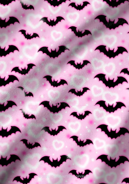 Bat Princess Valentine's Day Y2K Print Long Sleeve Pajama Set Cherrykitten