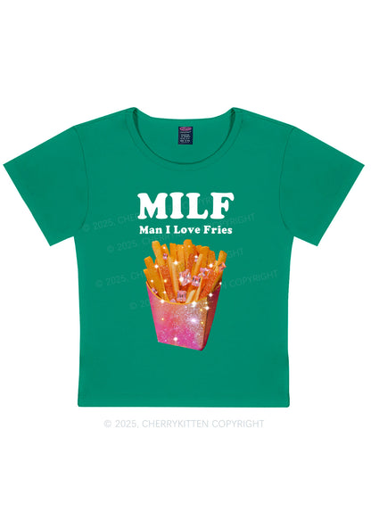 Man I Love Fries Y2K Baby Tee Cherrykitten
