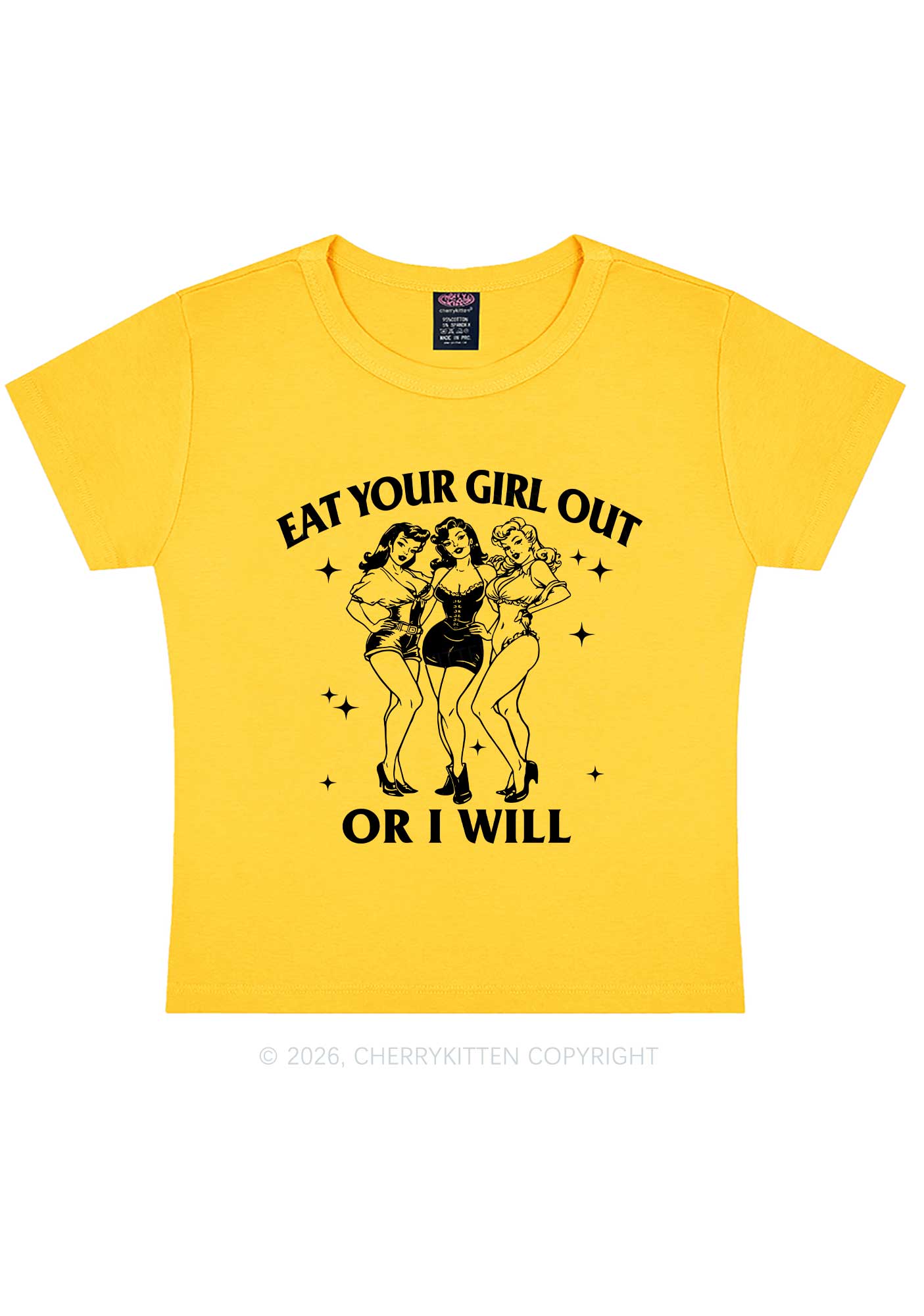 Eat Your Cowgirls Out Pride Y2K Baby Tee Cherrykitten
