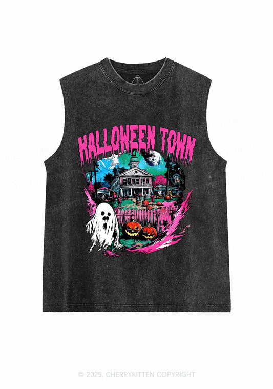 Halloween Ghost Town Y2K Washed Muscle Tank Cherrykitten