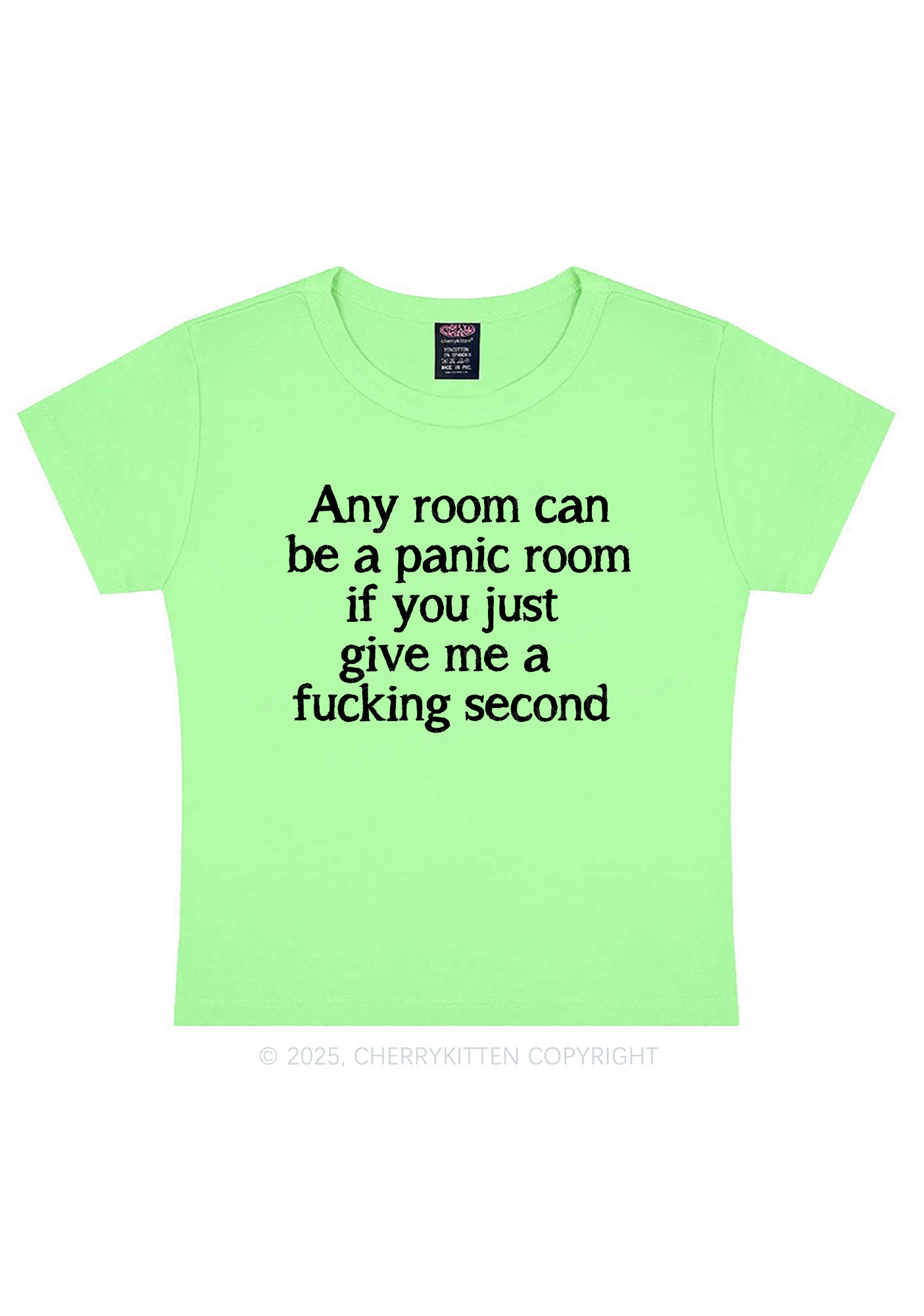 Any Room Can Be Panic Y2K Baby Tee Cherrykitten