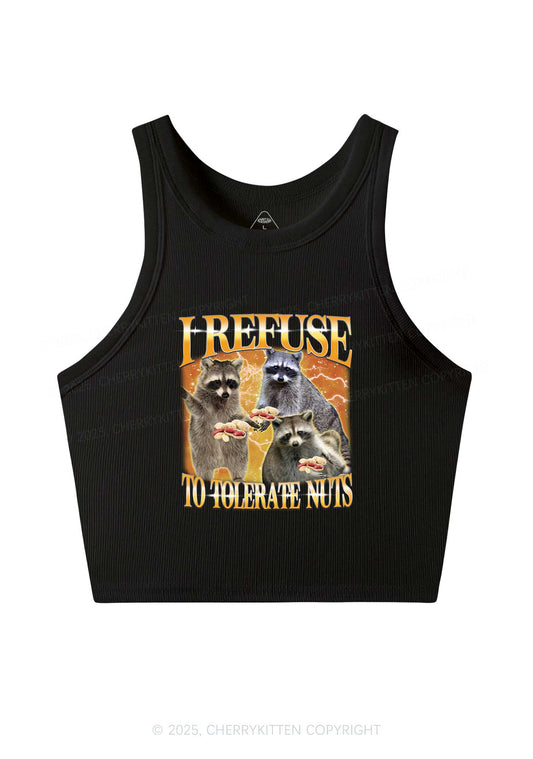 Retro Raccoon Nuts Y2K Crop Tank Top Cherrykitten