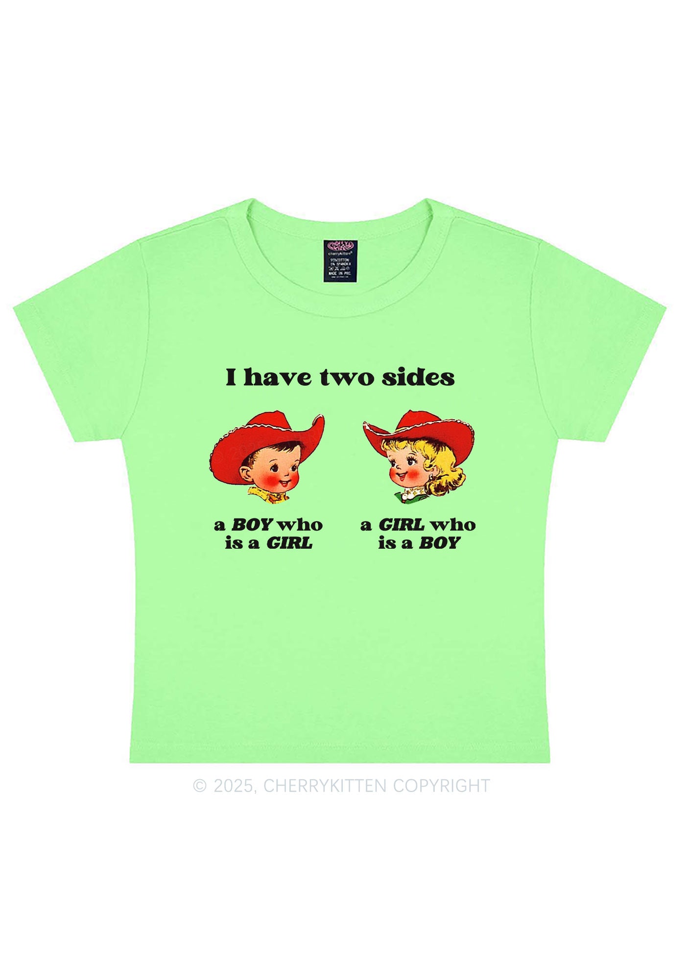 I Have Two Sides Pride Y2K Baby Tee Cherrykitten