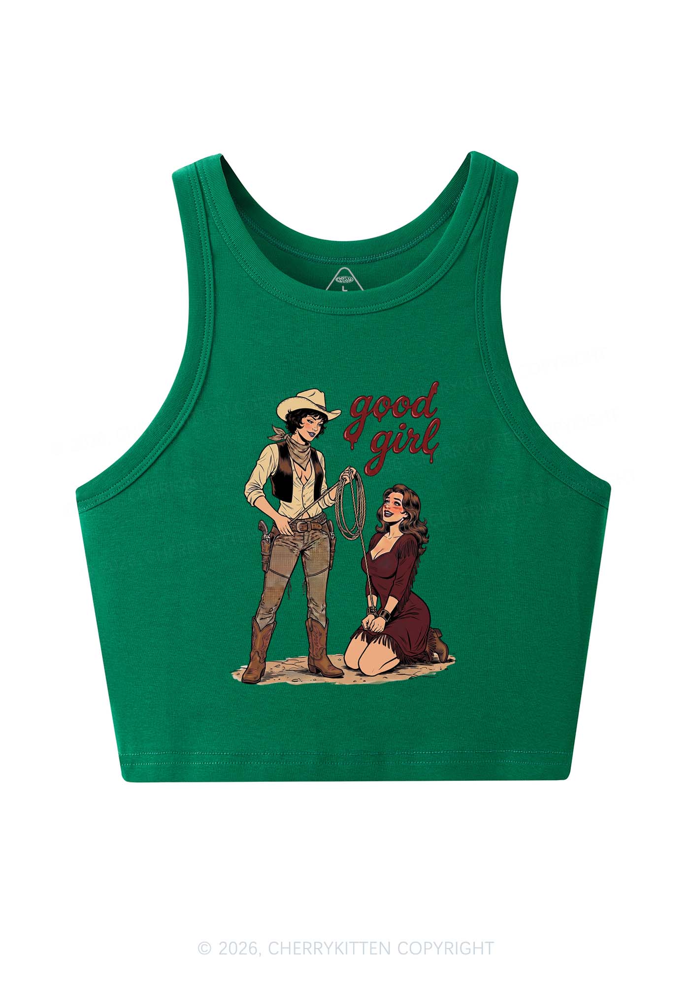 Good Girl Western Cowgirls Pride Y2K Crop Tank Top Cherrykitten